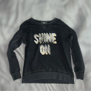 American Eagle crewneck sweater! Size small. Grey with silver & gold lettering